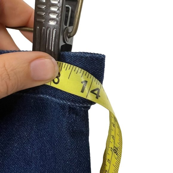 Vintage 90s Blue Denim Straight Short Waist Tie Belt Skirt 6 - Picture 6 of 7